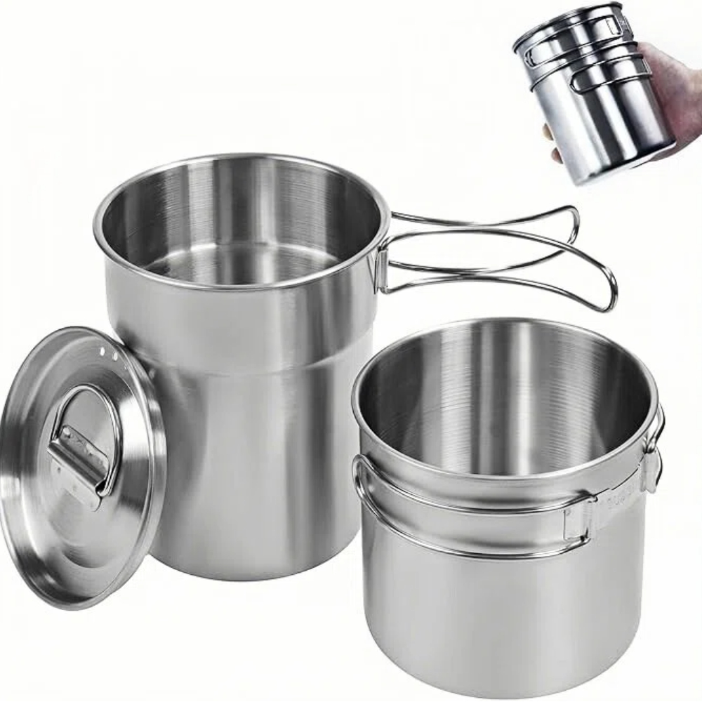 Camping Cooking Pot - Opvouwbare campingbekers, campingpotten, kookgerei, 304-voedselveilige outdoor