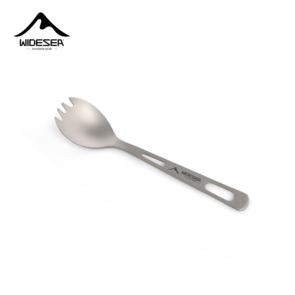 Camping Cooking Kitchen Set - Widesea Camping Kookset Spork Titanium Lepel