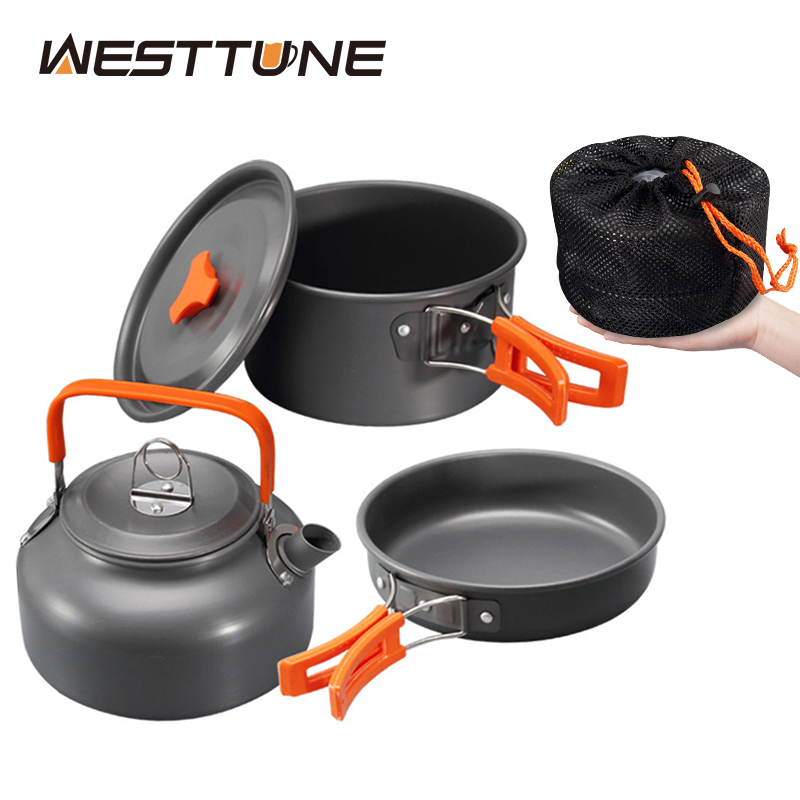 Camping Cooking Kitchen Set - WESTTUNE Camping Kookgerei Kit Aluminium Outdoor