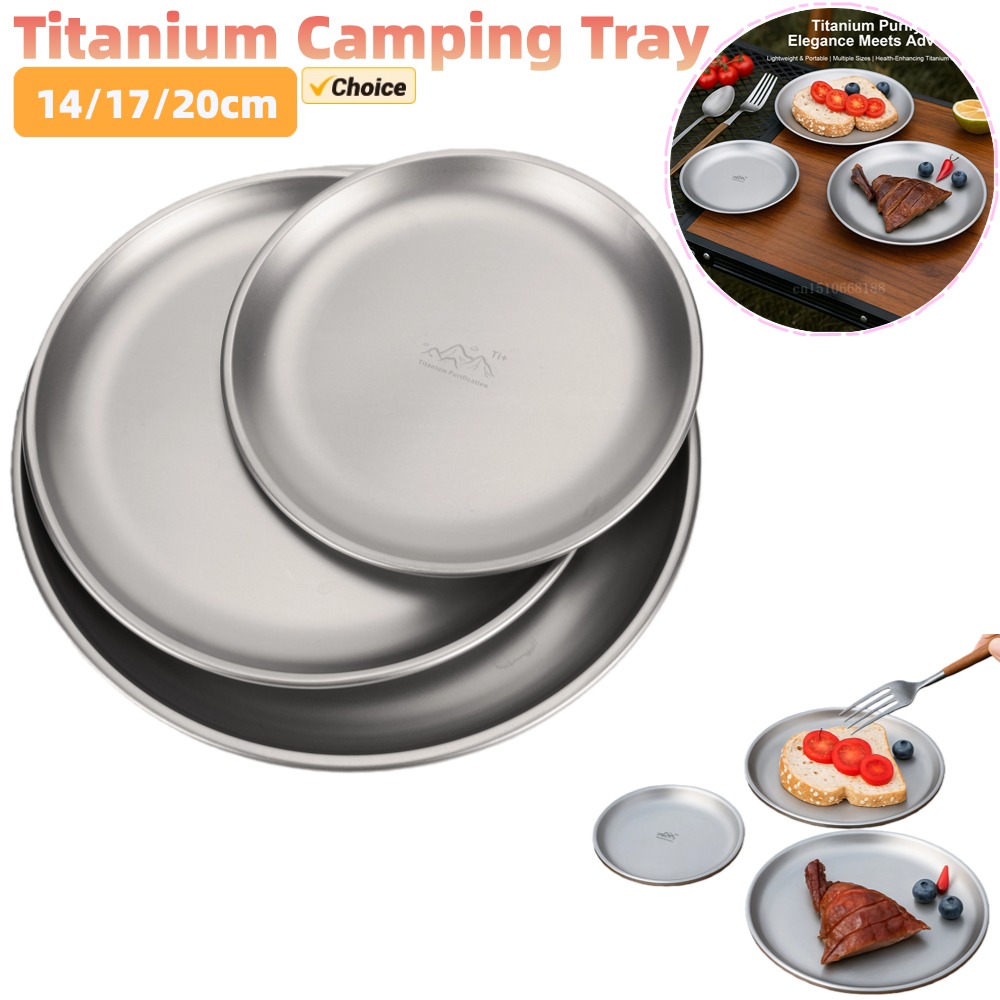 Camping Cooking Bowl - 14/17/20cm Titanium Campingplaat 1/3 Stuks Camping