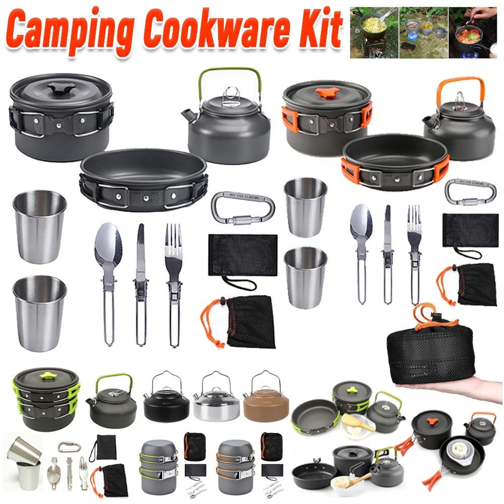 Camping Cooking Bowl - Campingkookgerei Set Ketel Pot Pan Kookset