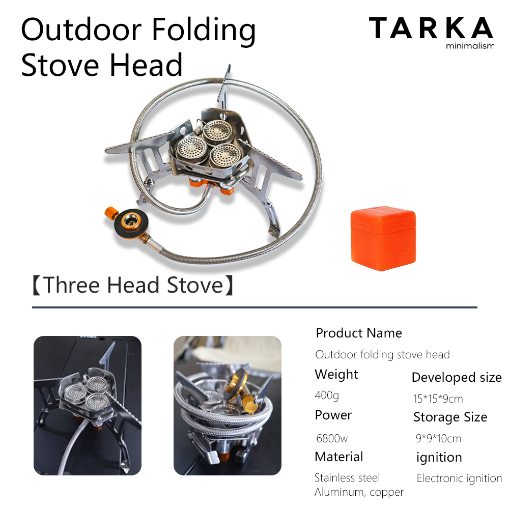 Campfire Cooking - TARKA Camping Gasfornuis 5800w 3-pits Gasbrander