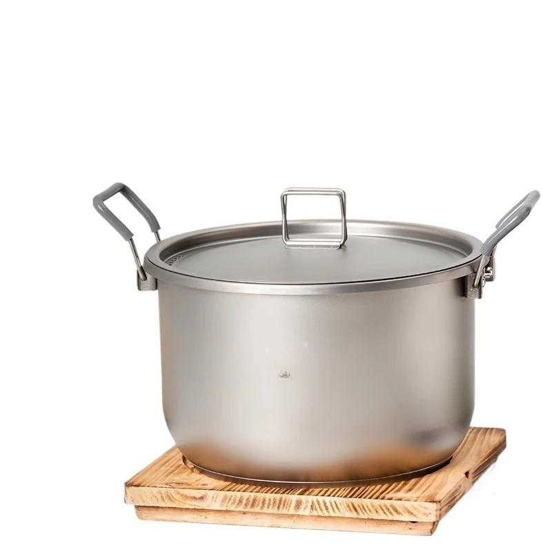 Camping Cooking Pot Large - 6L Titanium Pot met Deksel Duurzame