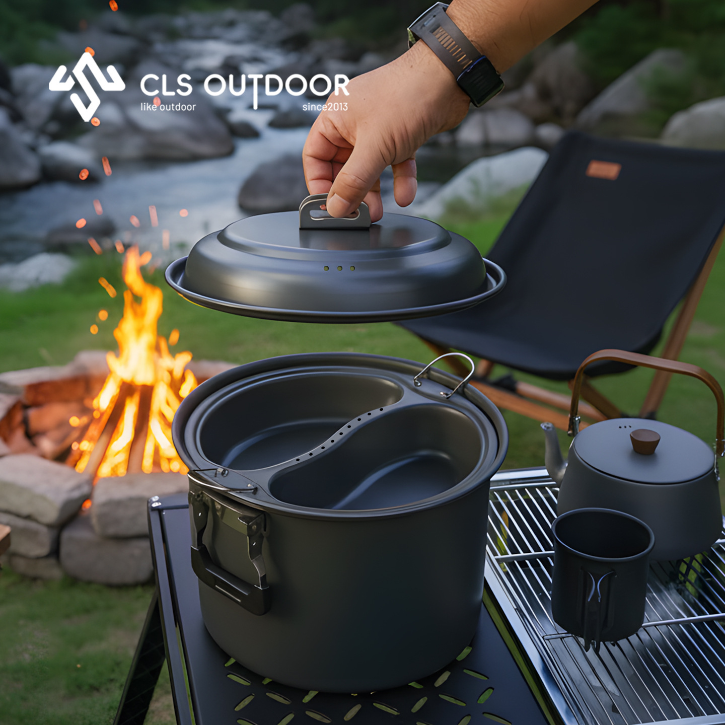 6,5L Grote Capaciteit Mandarij - Camping Cooking Pot Large recensie en prijs
