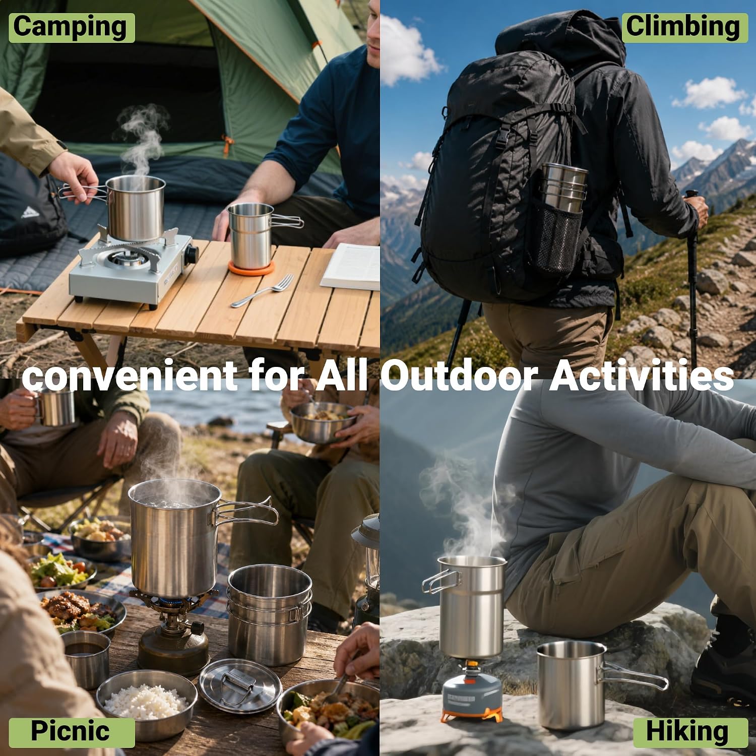 Opvouwbare campingbekers, camp - Camping Cooking Pot recensie en prijs