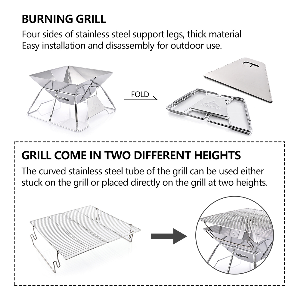 Widesea winddichte houtgestook - Camping Cooking Griddle recensie en prijs