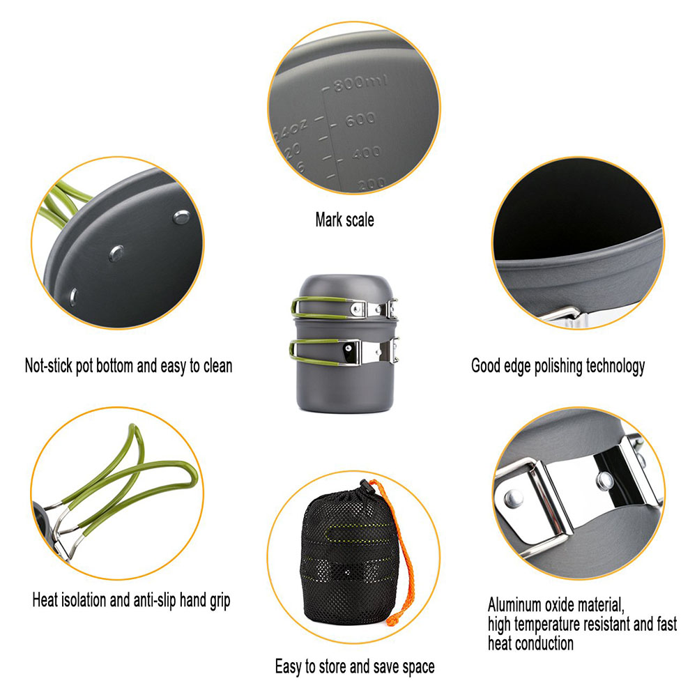 Ultralichte campingpotten pann - Camping Cooking Kitchen Set recensie en prijs