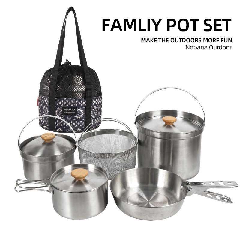 NOBANA Nieuwste Outdoor Rvs Po - Camping Cooking Kitchen Set recensie en prijs