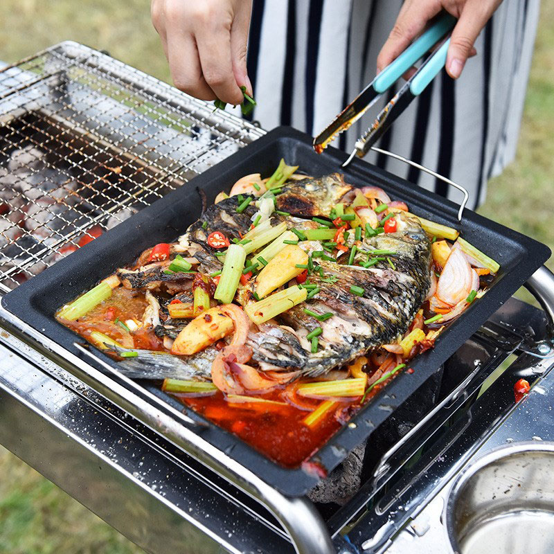Buiten dikke vierkante grillpa - Camping Cooking Pot recensie en prijs