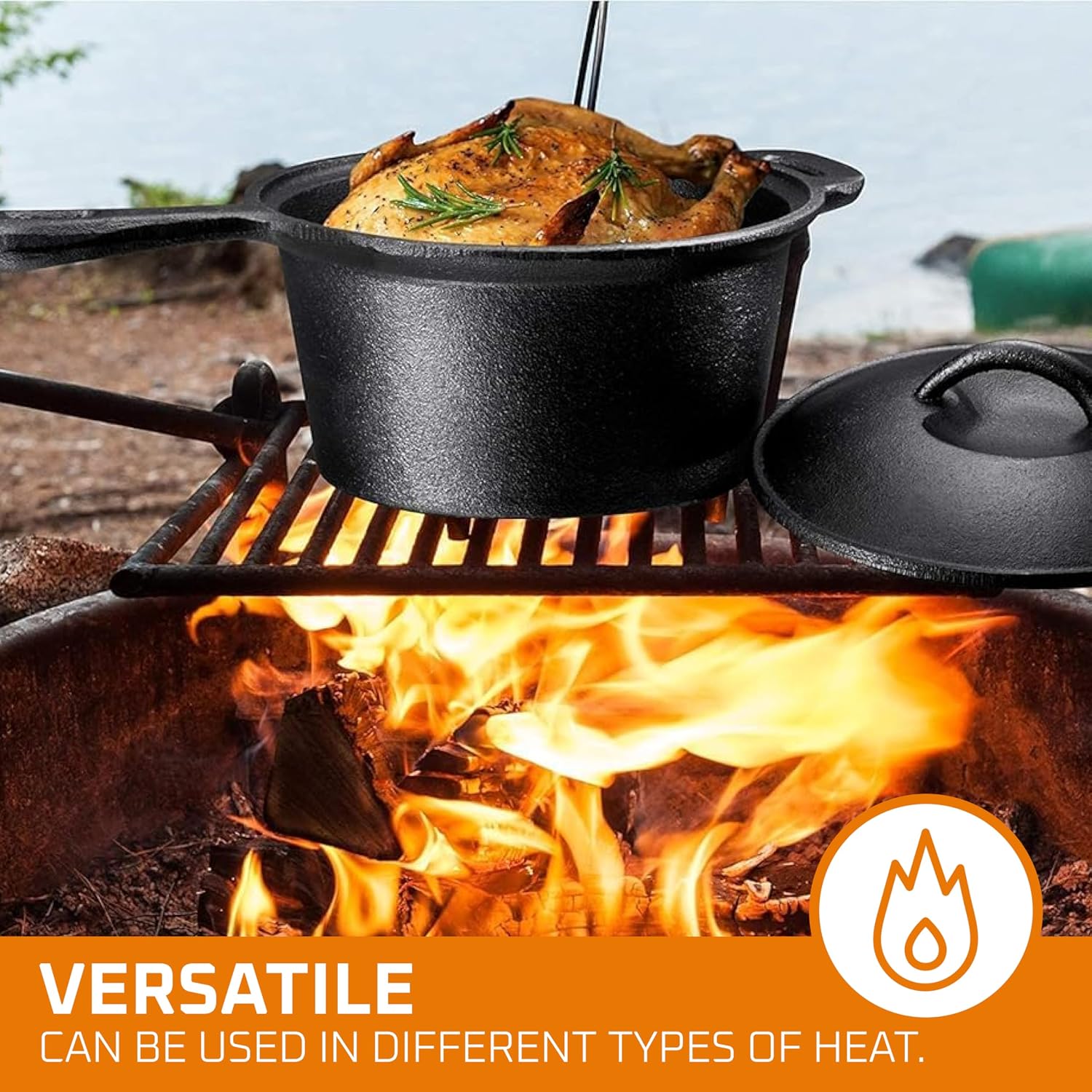 Camping kookset van 7 delen. V - Camp Dutch Oven Cast recensie en prijs