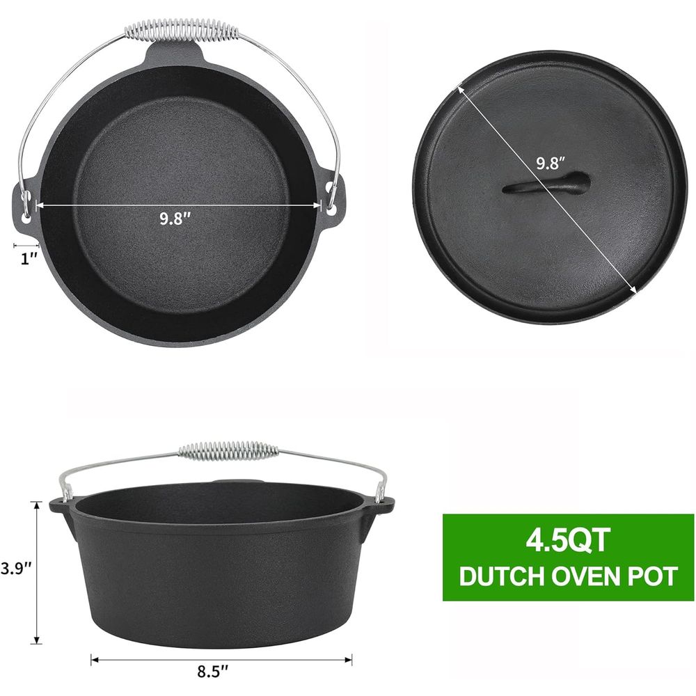 8-delige voorgekruide gietijze - Vintage Camping Cooking Set recensie en prijs