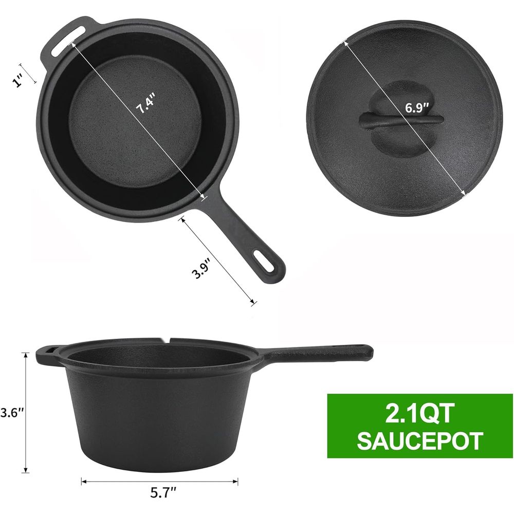 8-delige voorgekruide gietijze - Vintage Camping Cooking Set recensie en prijs