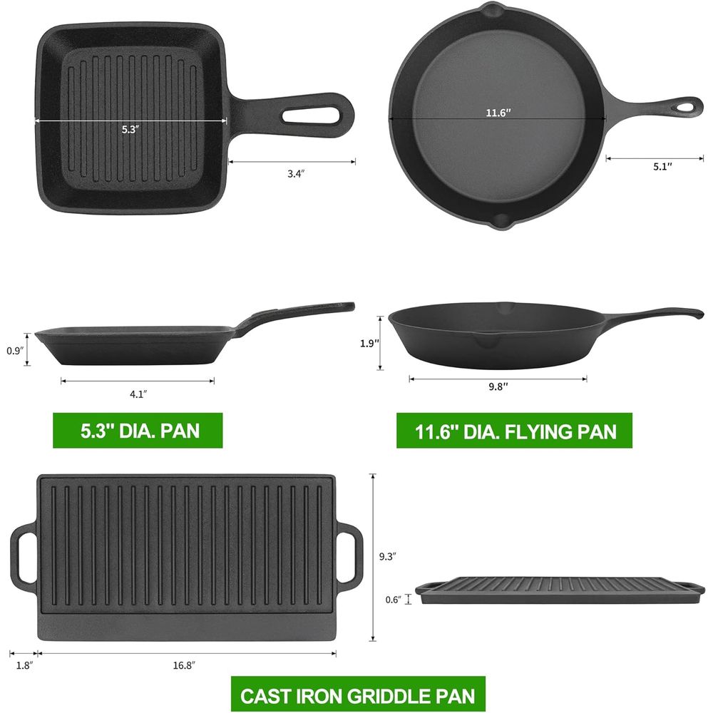 8-delige voorgekruide gietijze - Vintage Camping Cooking Set recensie en prijs