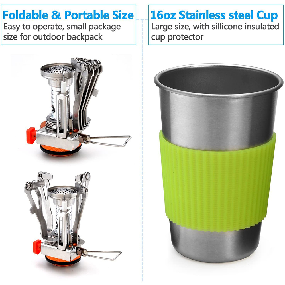 Campingpannenset met fornuis O - Camping Cooking Kitchen Set recensie en prijs